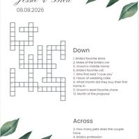 Wedding crossword