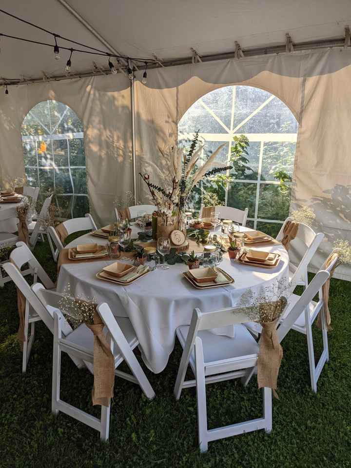 DIY Rustic / Bohemian Backyard Wedding! Didn't want to go with fresh flowers as they aren't environm