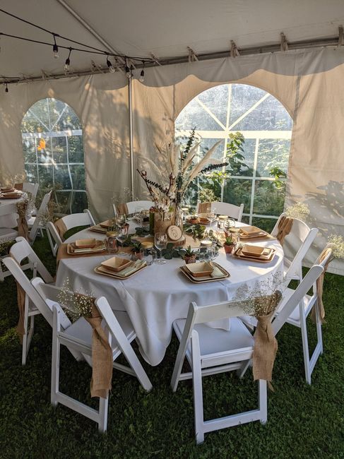 DIY Rustic / Bohemian Backyard Wedding! Didn't want to go with fresh flowers as they aren't environm