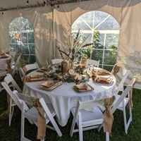 DIY Rustic / Bohemian Backyard Wedding! Didn't want to go with fresh flowers as they aren't environm