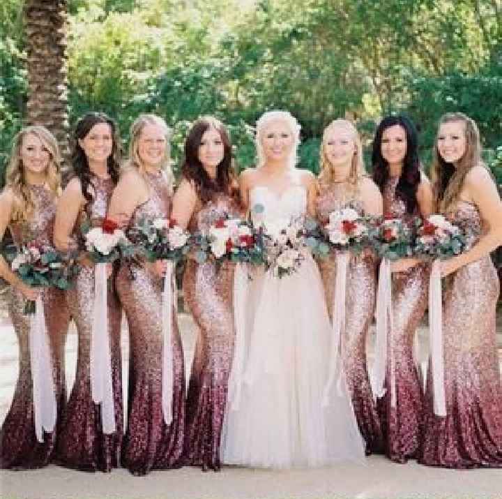 What colour bridesmaids dresses with pink wedding gown - Wedding fashion -  Forum Weddingwire.ca