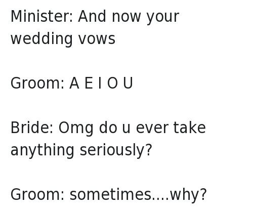 Just for laughs: wedding vows - 9