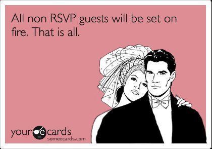 Wedding non RSVP guests - joke