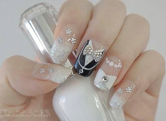tuxedo nail art - 1