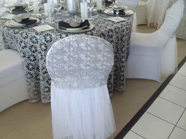 Black and Silver - Chair cover with Silver mesh