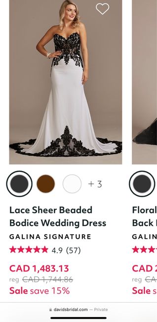 White gown with black lace? 3