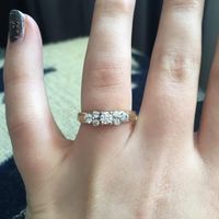 Wedding band for high profile 7-diamond engagement ring - 1