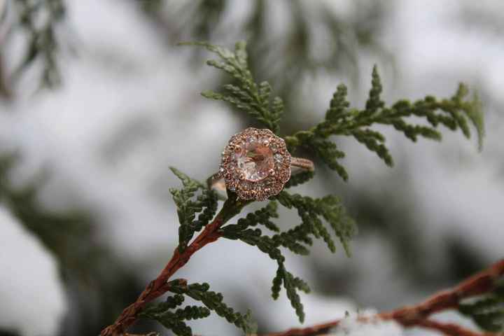 Rose gold w/ morganite and diamonds from Olive Avenue 