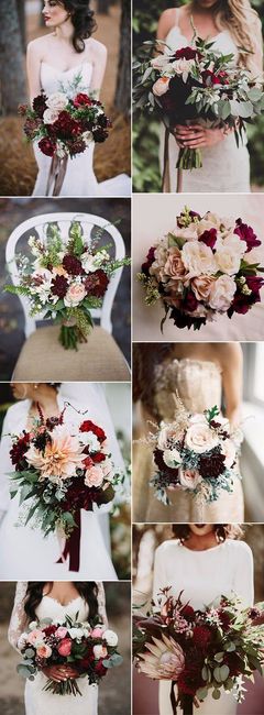 Botanical Burgundy Bouquets 