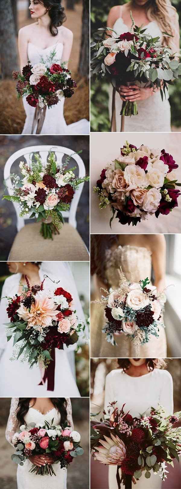 Botanical Burgundy Bouquets 