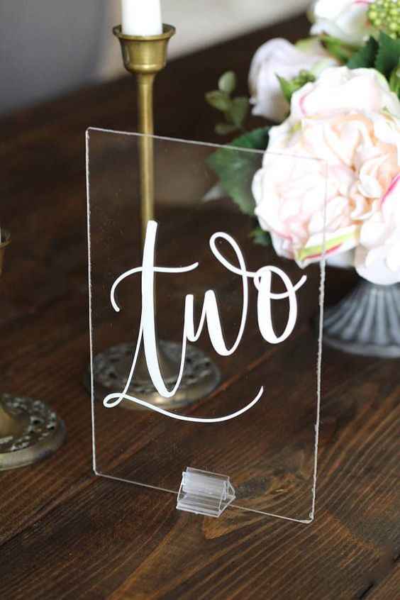 Acrylic Table Number