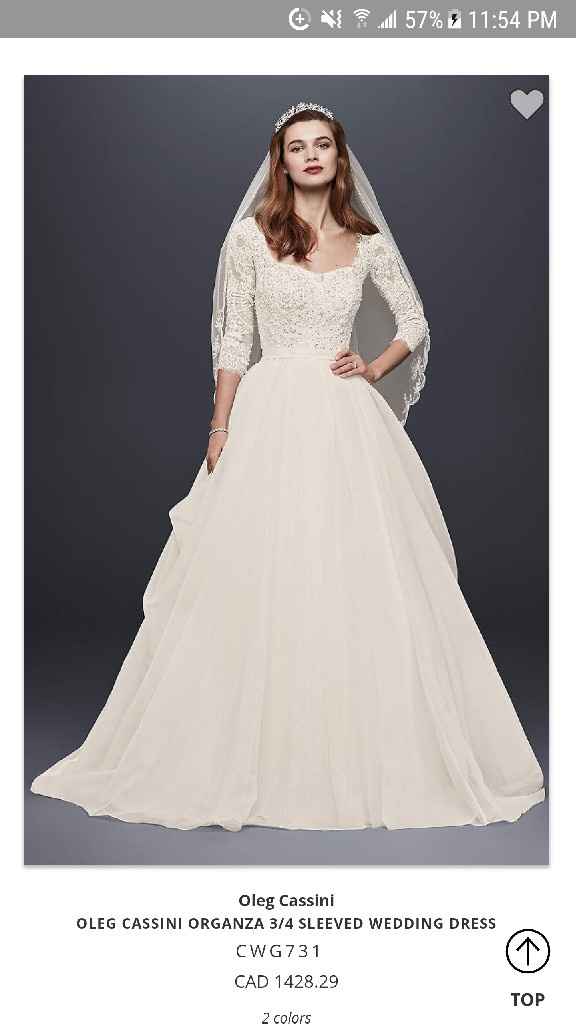 What was the first wedding outfit you tried on? - 1
