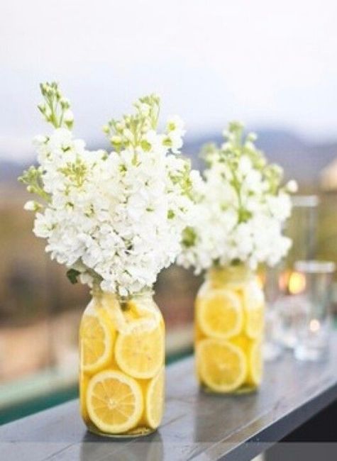 Fresh lemons and flowers