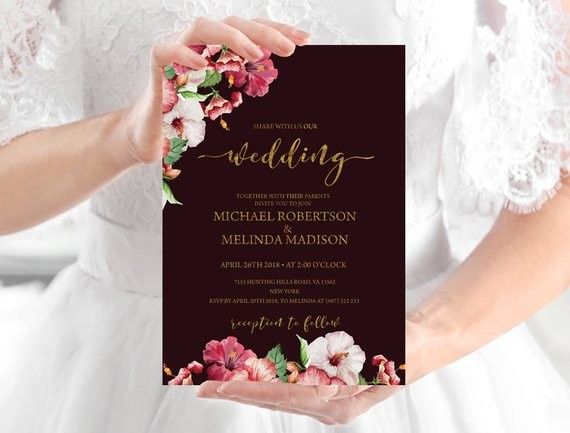 Gold letters printing invitation 1