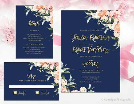 Gold letters printing invitation 2