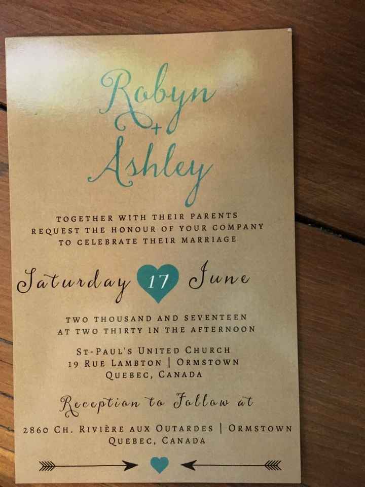 Invitations arrived today!