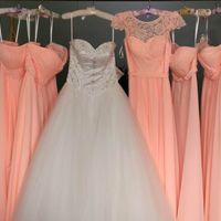 wedding dress & BMs dresses
