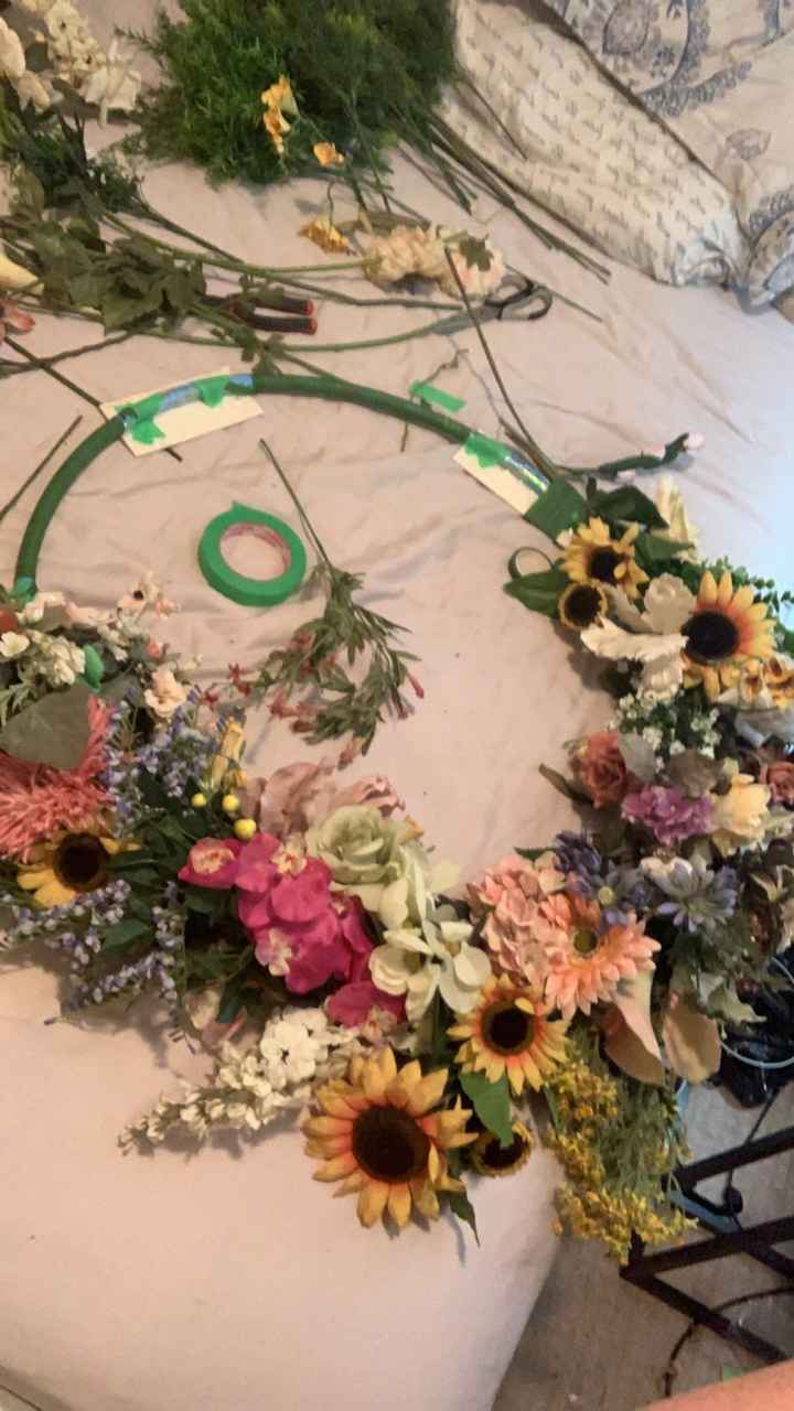 Floral chandelier diy - 3