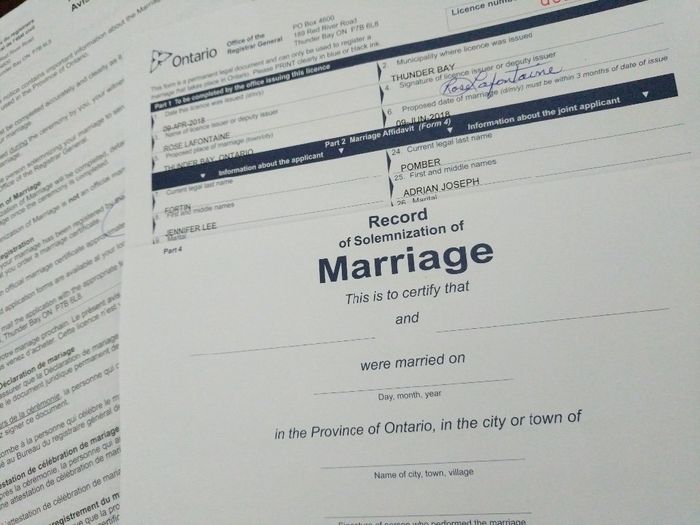 Marriage License purchased 1