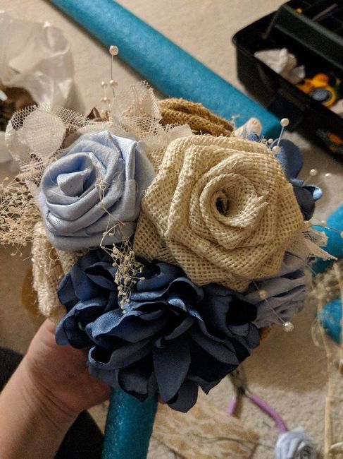Making all my flowers out of satin! 5