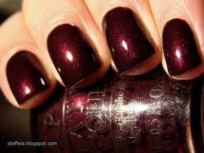 very vampy darker burgundy (opi black cherry chutney)