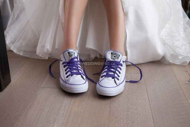 wedding day shoes converse allstars chuck taylors white purple