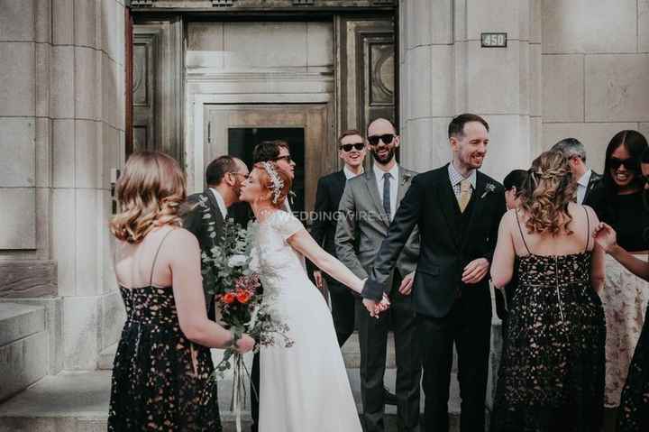 couple celebrating with family