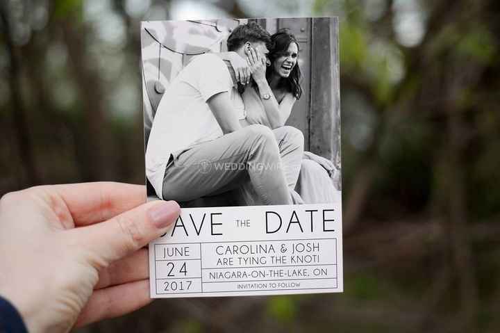 black and white save the date postcard