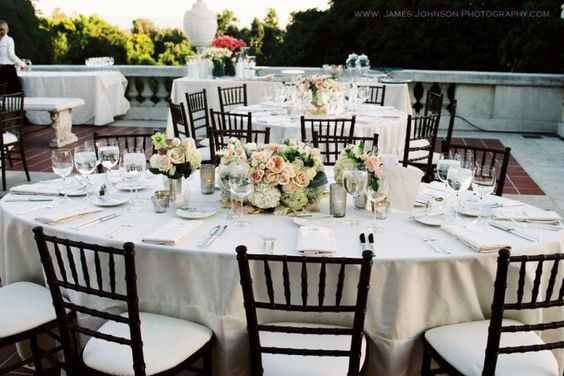 black and white wedding table oval
