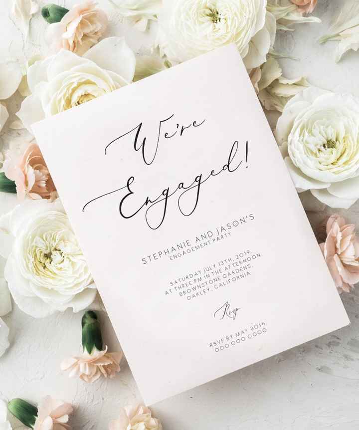 engagement party invitation, clean and modern