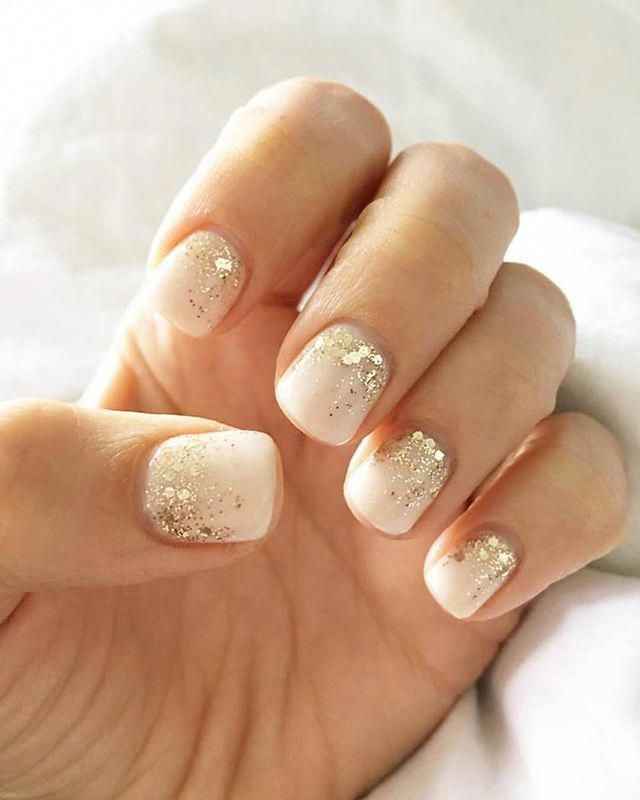 glittery bridal manicure