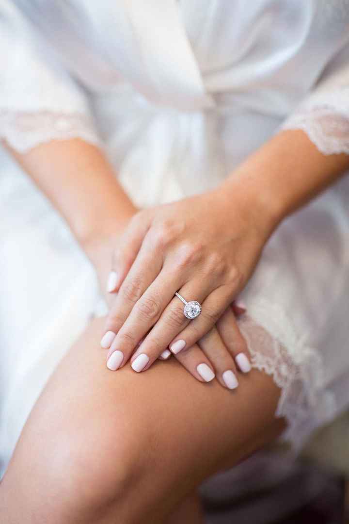 neutral pale pink bridal manicure