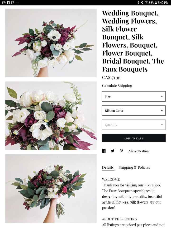 Silk Flower Bouquets! -afloral reviews for Canada - 1