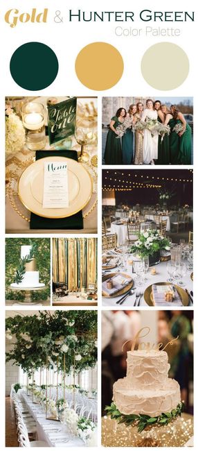 Color scheme = green, gold and ivory 