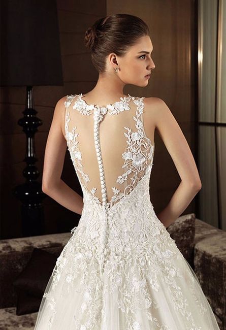 Beading on Back of Wedding Dress