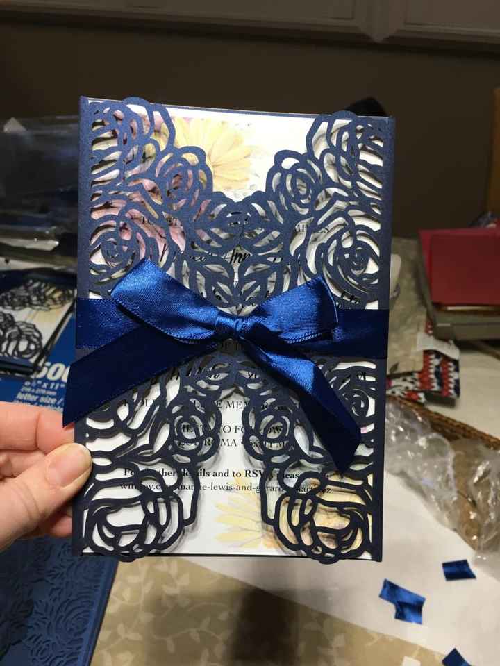 Invitation folder and ribbon ordered from Amazon