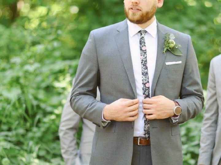 Tux colour to go with mixed bridesmaid dresses. - 1
