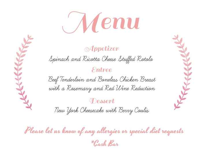 Our Dinner Menu!