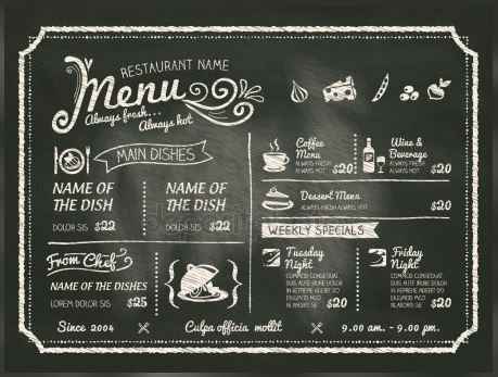 example of menu I have in mind
