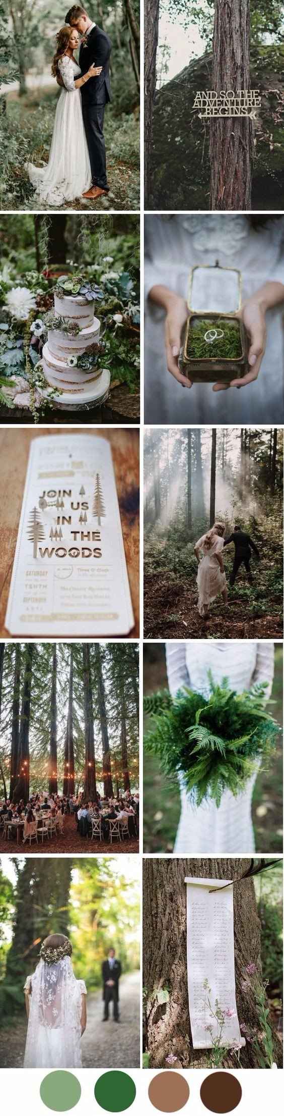 An Elegant, Enchanted Forest Wedding Theme Palette