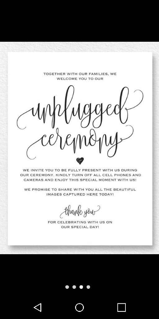 Will you have an unplugged ceremony? - 1