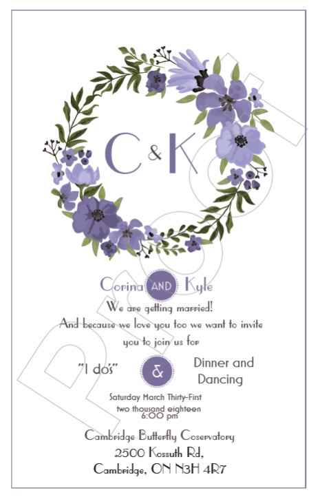 front side of invite