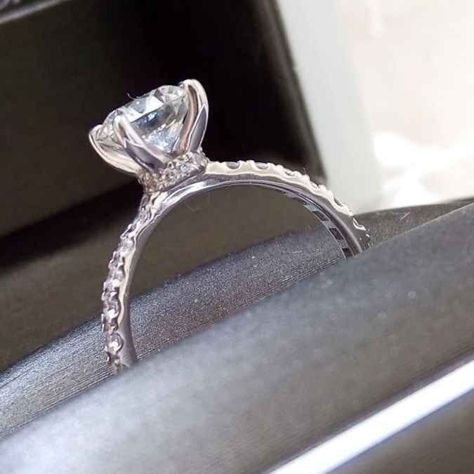 Has anyone had their pave engagement rings resized? - 1