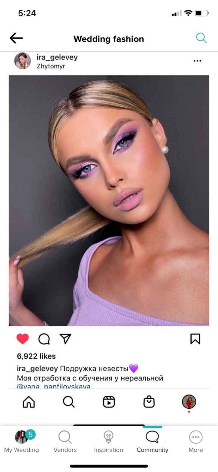 Lilac eyes makeup for Summer wedding. - 1