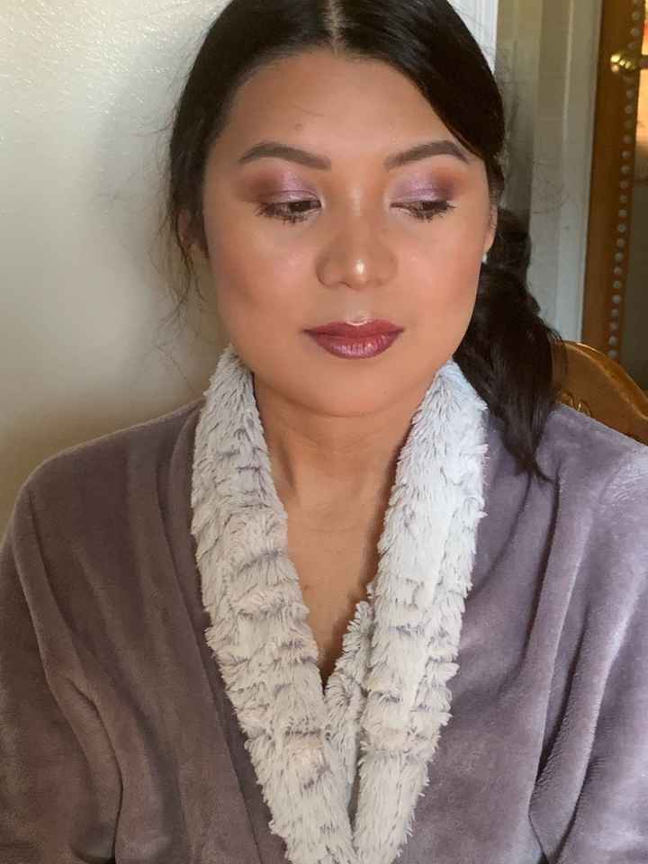 Lilac eyes makeup for Summer wedding. - 2