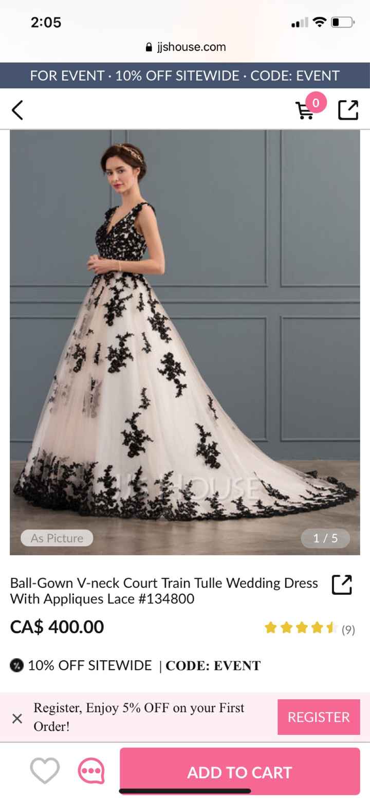 Wedding dresses with pops of black - 1