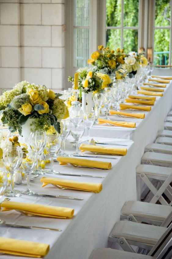 yellow flows and yellow napkins