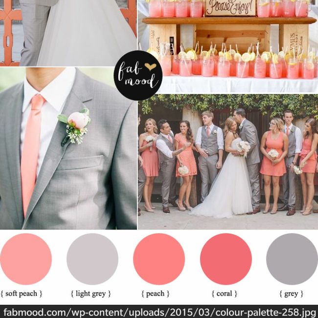 Coral and grey theme colour