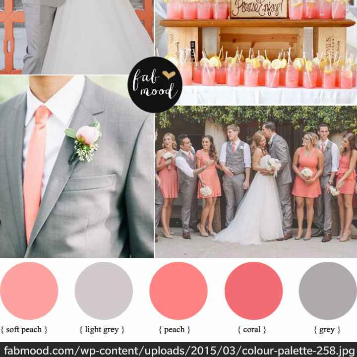Coral and grey theme colour