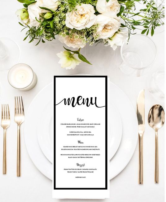 Will you have a wedding menu at the wedding supper???? 1